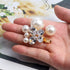 Small Sparkly Pearl Rhinestone Hair Clips - Set of 5 PCS Butterfly Hair Accessories for Women Girls in Wedding Prom