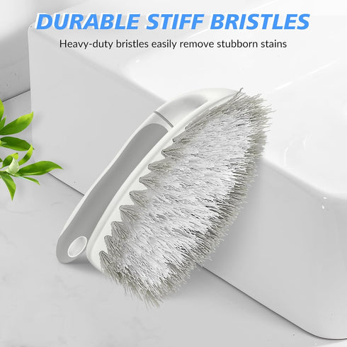 SetSail 2 Pack(Grey Heavy Duty Scrub Brush, Stiff Bristles Cleaning Brush with Non Slip Handle Shower Scrubber