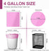 Charmount Small Trash Bags, 4 Gallon Garbage Bags, Unscented, 80 Count, Hot Pink for Kitchen Bedroom