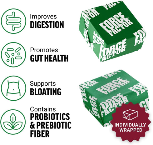 FORCE FACTOR Smarter Greens Superfood Chews, 3-Pack, 180 Chews with Probiotics, Antioxidants, Fiber for Digestion and
