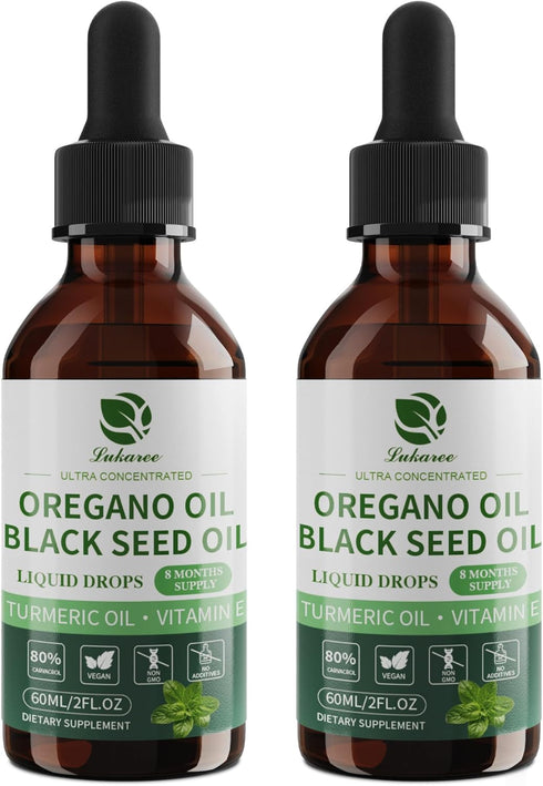 Oil of Oregano Drops with Black Seed Oil, Turmeric Oil, Vitamin E
