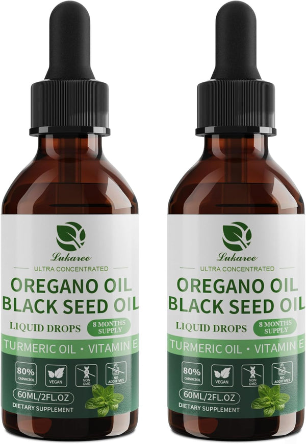 Oil of Oregano Drops with Black Seed Oil, Turmeric Oil, Vitamin E