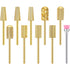 Honoson 10 Pcs Nail Drill Bits Set, 3/32 Inch Tungsten Carbide Bits for Nail Tech, Manicure Pedicure Tools (Gold)