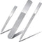 Mudder 3 Pcs Diamond Nail File Set, Stainless Steel Double Side Nail File for Salon Home and Travel