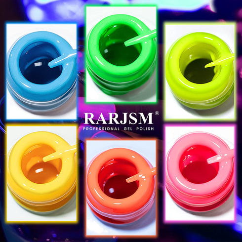 RARJSM Gel Nail Art Polish - Glow In The Dark Gel Liner Art Set, Luminous Painting Gel Polish for Nail Art, Bright
