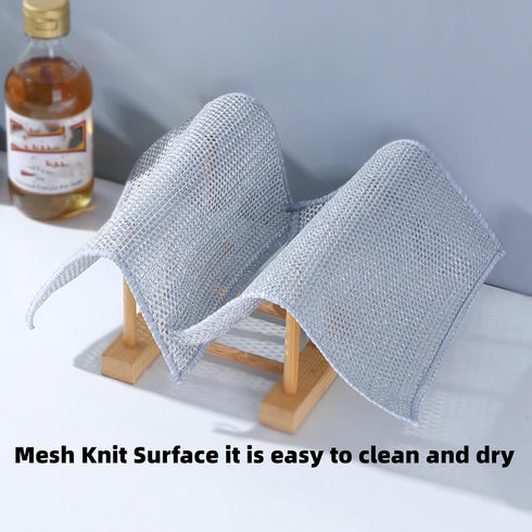 2024 New Multipurpose Cleaning Sponges, 6 Pack Wire Dishwashing Rags for Non-Stick Cookware, Easy Rinsing