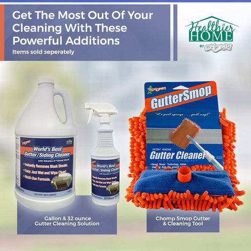 Chomp! Microfiber Gutter Cleaner Tool - Ultimate Gutter Cleaning Smop for All Types of Rain Gutters