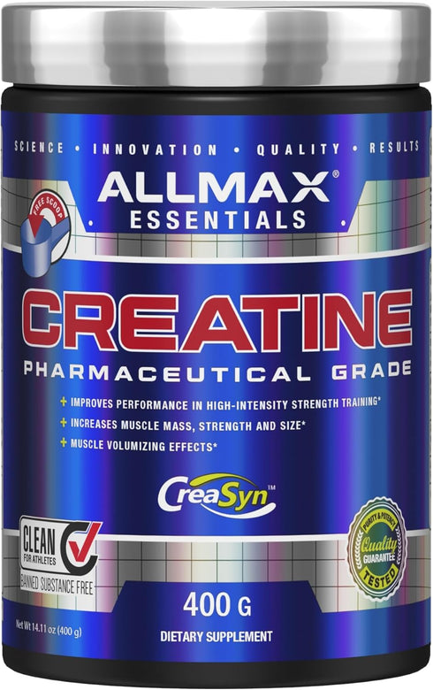 ALLMAX Nutrition Creatine Monohydrate, Micronized Powder for Strength and Muscle Recovery, 400g