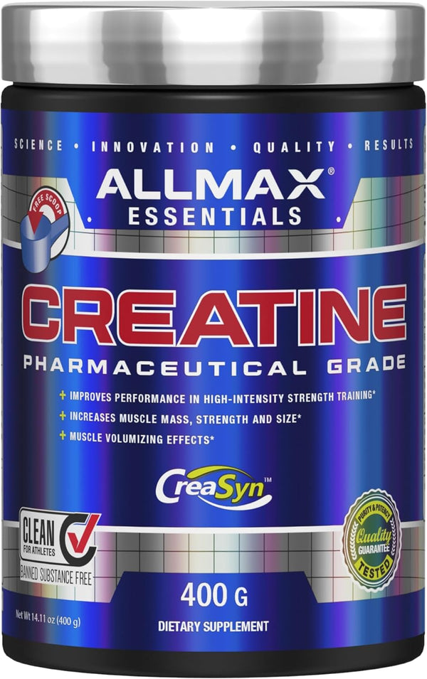 ALLMAX Nutrition Creatine Monohydrate, Micronized Powder for Strength and Muscle Recovery, 400g