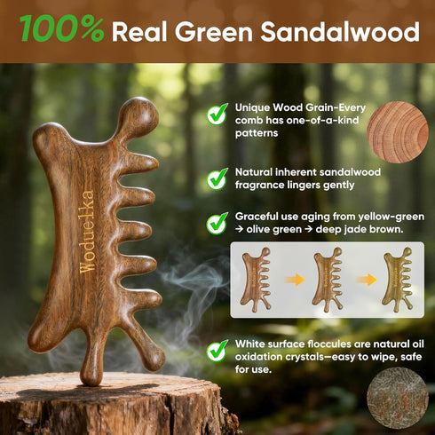 Wooden Gua Sha Facial Tool Mothers Day Gift for Mom, Natural Sandalwood Guasha Tool for Head Neck Body Care, Ergonomic