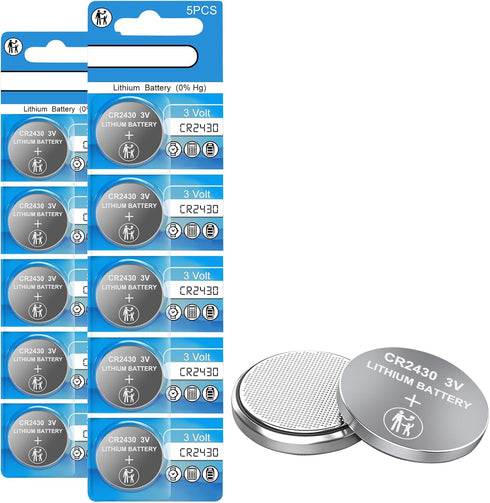 CR2430 3V Lithium Coin Cell Battery - Premium 10 Pack for Watches, Medical Devices, and Calculators