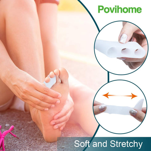 Povihome 10 Pack Pinky Toe Separator and Protectors, Triple Gel Toe Separators