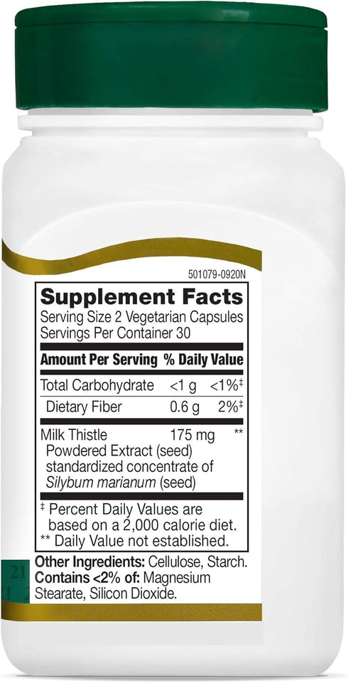 21st Century Thistle Extract Veg Capsules, 60 Count