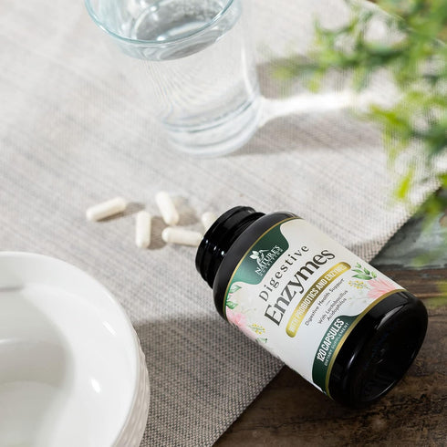 Digestive Enzymes with Probiotics - 120 Capsules | Probiotic Multi Enzymes for Digestive Health & Bloating Relief