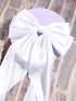 White Hair Bow for Women - 2pcs Large Satin Hair Bows for Hair Clips with Long Tail