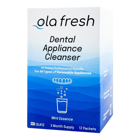 Dental Appliance Cleanser, 24 Packets of Concentrated Cleaner Powder for Retainers & Dentures, Mint Flavor