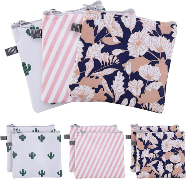Sanitary Napkin Storage Bag, 9 Pack Portable Menstrual Cup Pouch for Teen Girls Women