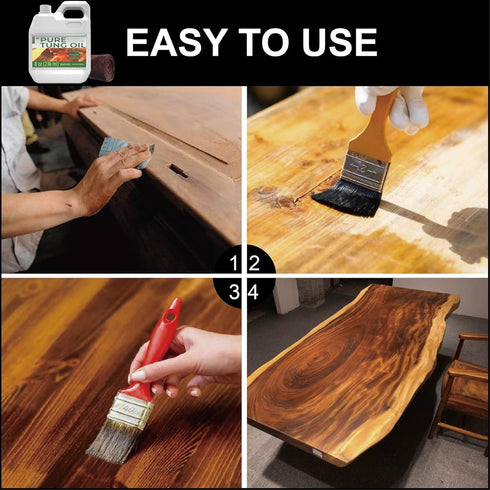 Godora Pure Tung Oil 8 oz - Wood Finishing Sealer for Indoor & Outdoor, Waterproofing, Food Safe