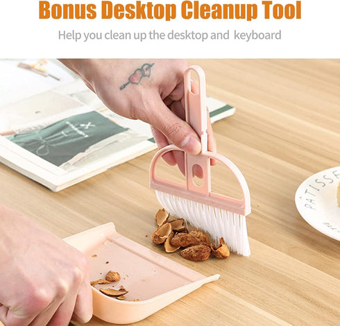 Broom and Dustpan Set with Long Handle for Home Kitchen Room Office Use