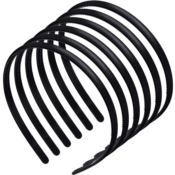 WILLBOND 6 Pieces Plastic Plain Headbands with Teeth Comb, Halloween Skinny DIY Hair Bands for Women Girls