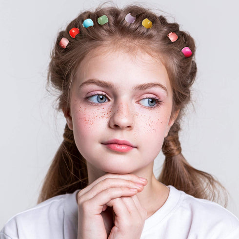 WILLBOND 300 Mini Hair Claw Clips for Girls, Rainbow Tiny Plastic Jaw Clips for Braids and Women