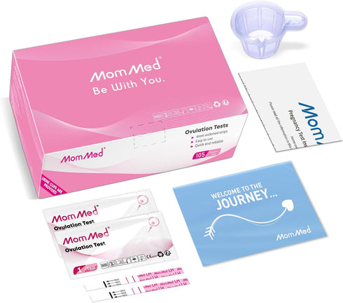 MomMed 105 105 Ovulation Test Strips, LH Ovulation Predictor Kit with Collection Cups, Accurately Track Ovulation Test