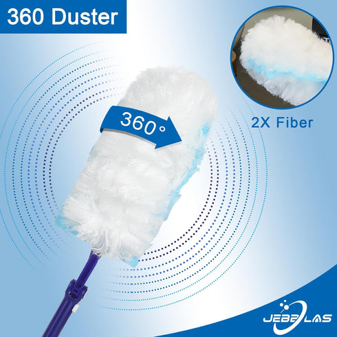 JEBBLAS Heavy Duty Duster Refills, 360 Degree Duster Refills, Total 30 Count for Effective Cleaning