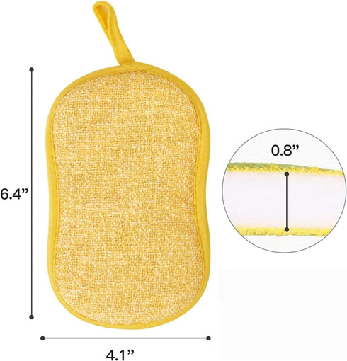 wmm Packaging (6pcs) Multipurpose Kitchen Scrub Sponges, Heavy Duty Cleaning Non-Scratch Scrub Sponge, Reusable