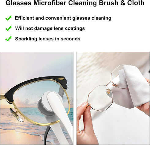 haino Glasses Cleaner, Travel Eyeglass Cleaner, Multifunctional Glasses Cleaning Kit with Microfiber Cleaning Cloth
