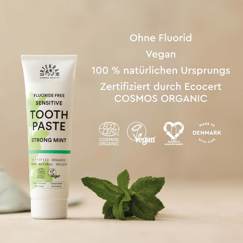 Urtekram Bio9 75ml Fluoride Free Strong Mint Toothpaste