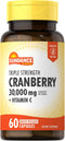 Triple Strength Cranberry 30000 mg with Vitamin C | 60 Capsules, Non-GMO and Gluten Free by Sundance