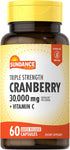 Triple Strength Cranberry 30000 mg with Vitamin C | 60 Capsules, Non-GMO and Gluten Free by Sundance