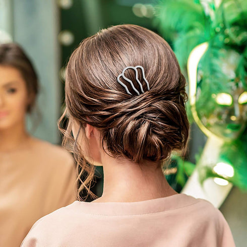 Metal Hair Clips 6pcs, 4 Teeth Hair Combs, DIY Hairpins Updo Accessory for Women - Wedding Hair Clip