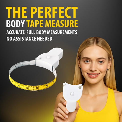 Perfect Body Tape Measure, 80 Inch Automatic Telescopic, Retractable for Body: Waist, Hip, Bust, Arms, White