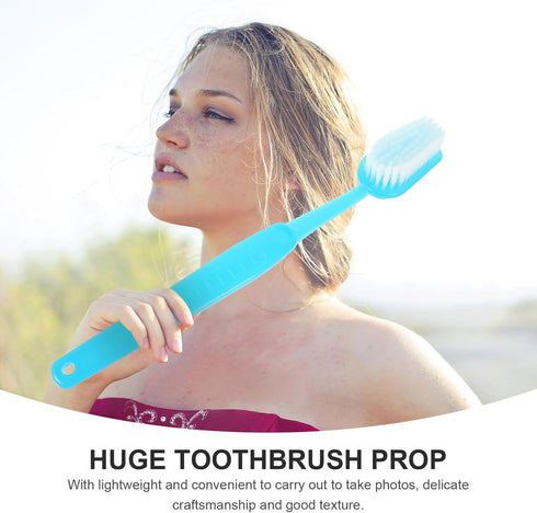 ibasenice Giant Toothbrush Prop, Oversized Demonstration Toothbrush for Halloween Party Decor, Sky-blue