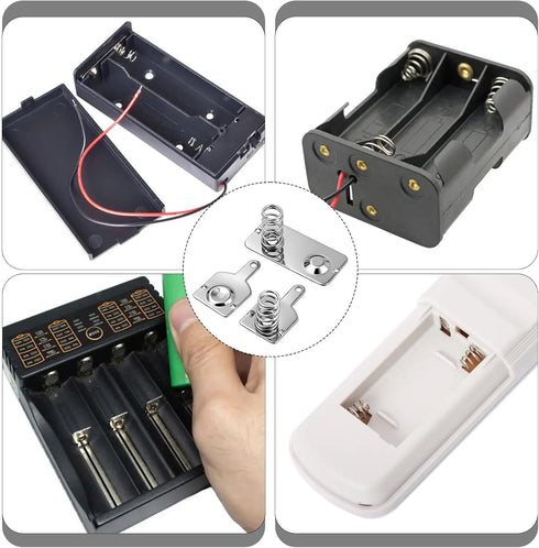 SULIKJHUI 20 Sets Set, 12x11mm 12x28mm (5) Battery Contacts Plate Battery Spring Conversion Kit for AA/AAA Devices