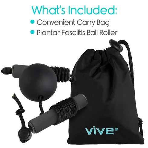 Set Vive Plantar Fasciitis Relief Lacrosse Ball Massage Roller for Feet - Deep Tissue Trigger Point Massager for Arch