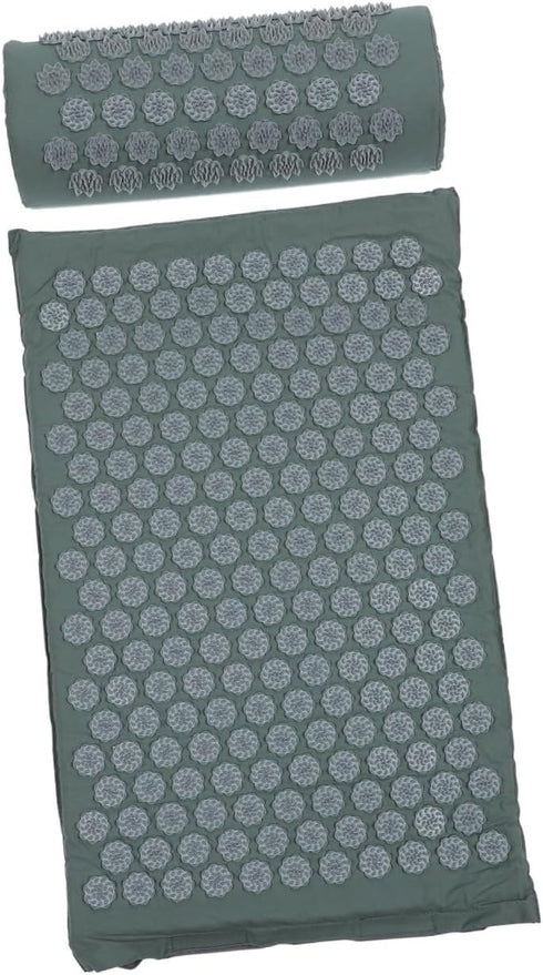 Set Acupressure Massage Mat and Pillow with Non-Slip Yoga Mat Gray, Practical Acupoint Massage Cushion for Back