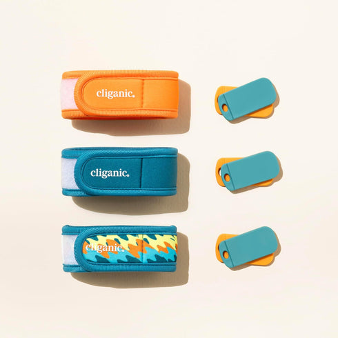 Cliganic Mosquito Repellent Pack, 3 Wristbands + 6 Refill Pellets, Adjustable, Natural DEET-Free