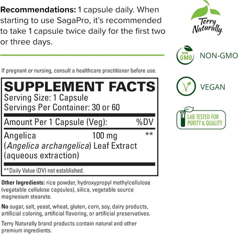 Terry Naturally SagaPro Bladder Health - 60 Capsules - Non-GMO, Vegan, Gluten Free - Supports Bladder Function for Men