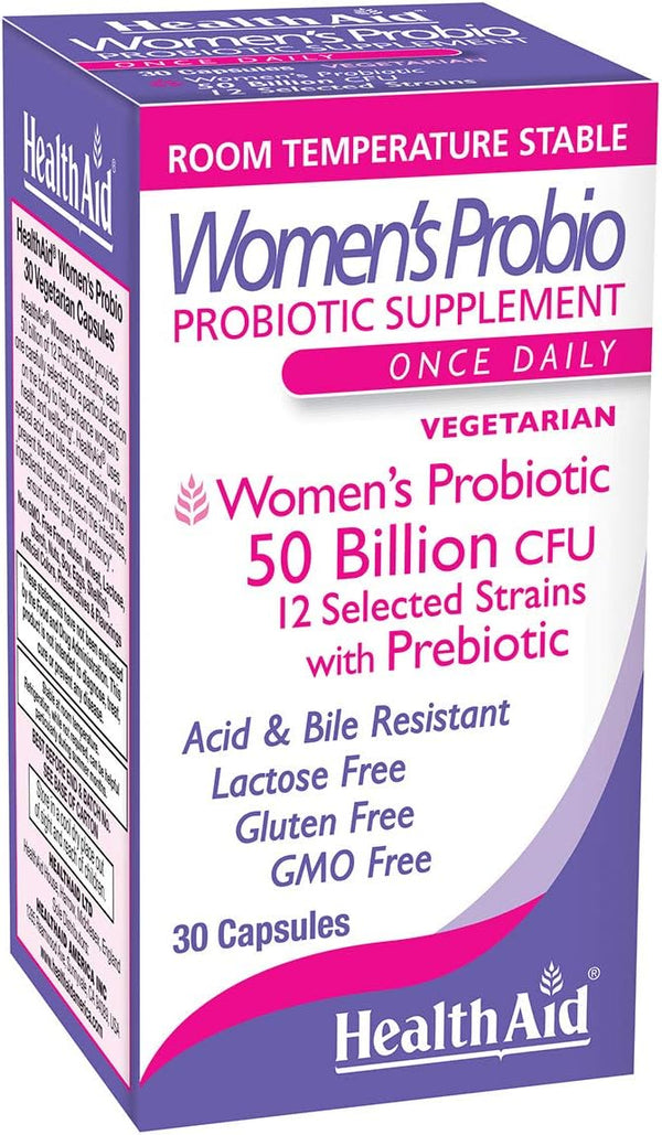 WomensProbio 50 Billion with Prebiotic, 30ct Once Daily Capsule for Feminine Health, Bloating, Yeast Infection