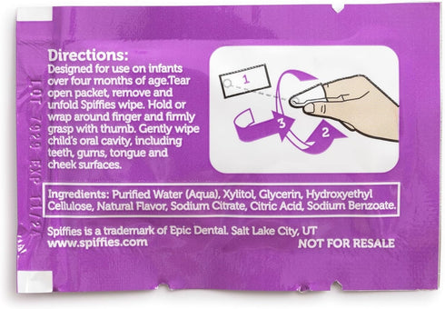 Baby Teeth Wipes, Grape Flavor, Xylitol-Enriched Dental Wipes, 20 Count, Pack of 3