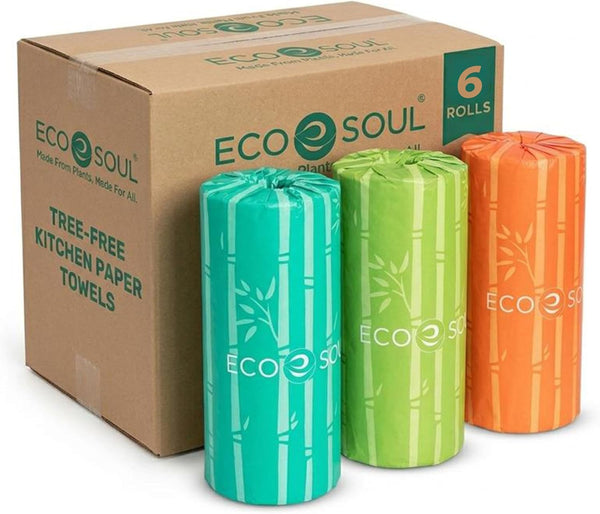 Eco Soul Bamboo Paper Towel Set Of 6 Rolls |150 Sheets Per