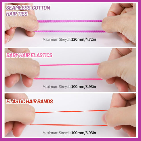 Teenitor Elastic Hair Ties, Hair Accessories for Girls, Colorful Baby Elastic Hair Bands Set with Clips