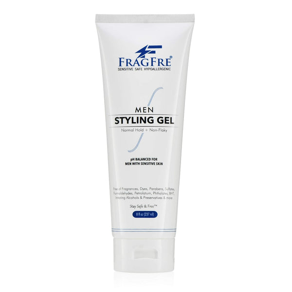 Men Hair Styling Gel - Fragrance Free 8 oz, pH Balanced for Sensitive Skin, Normal Hold for Normal Hair Styles