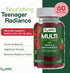 YumVs Teen Multivitamin Gummies with Biotin and Antioxidants - Raspberry Flavor - Hair Skin Nails Support - Vegetarian Kosher Teen Vitamins for Boys and Girls 12-17 - Teen Gummy Vitamins (60 Count)