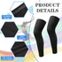 JEFHOMKIT 2Pairs Leg Sleeves,Full Leg Compression Sleeve,Compression Long Knee Sleeve,Sports Compression UV Long Leg