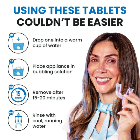 Retainer and Denture Cleaning Tablets, 120 Tablets, Remove Plaque, Odors, and Stains