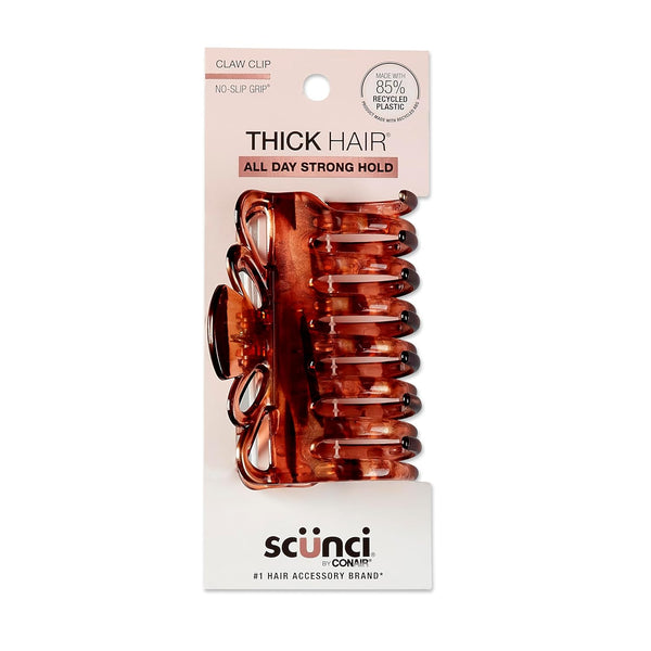 Scunci by Conair Claw Clips for Thick Hair, Tortoise, 1 Count, Hair Accessories for Women