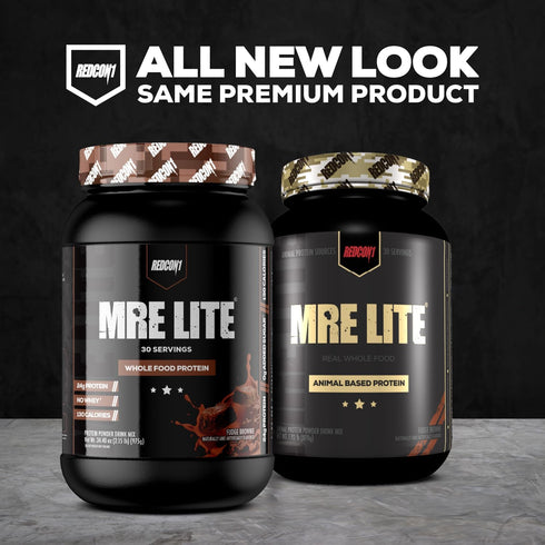REDCON1 MRE Lite Whole Food Protein Powder, Cookies N' Cream, Low Carb & Whey Free Meal Replacement with MCT Oils.